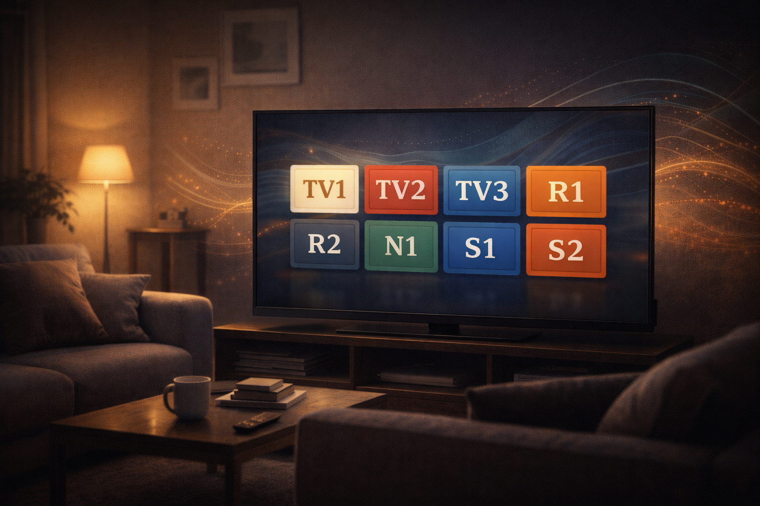 European free-to-air television channels on a modern TV