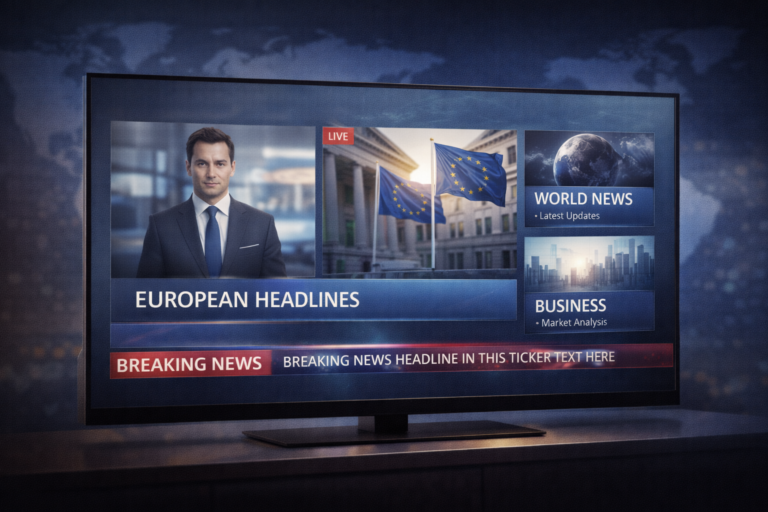 European television news channels emphasizing credibility and trust