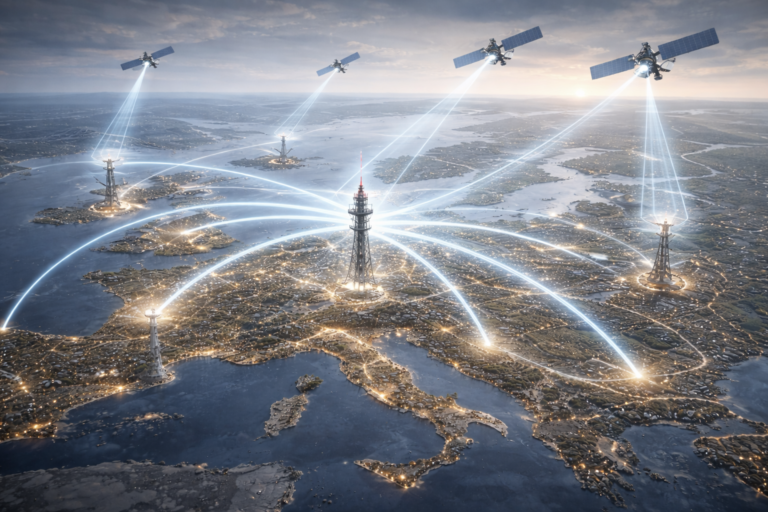 Illustration showing how subscription television operates differently within the European TV system