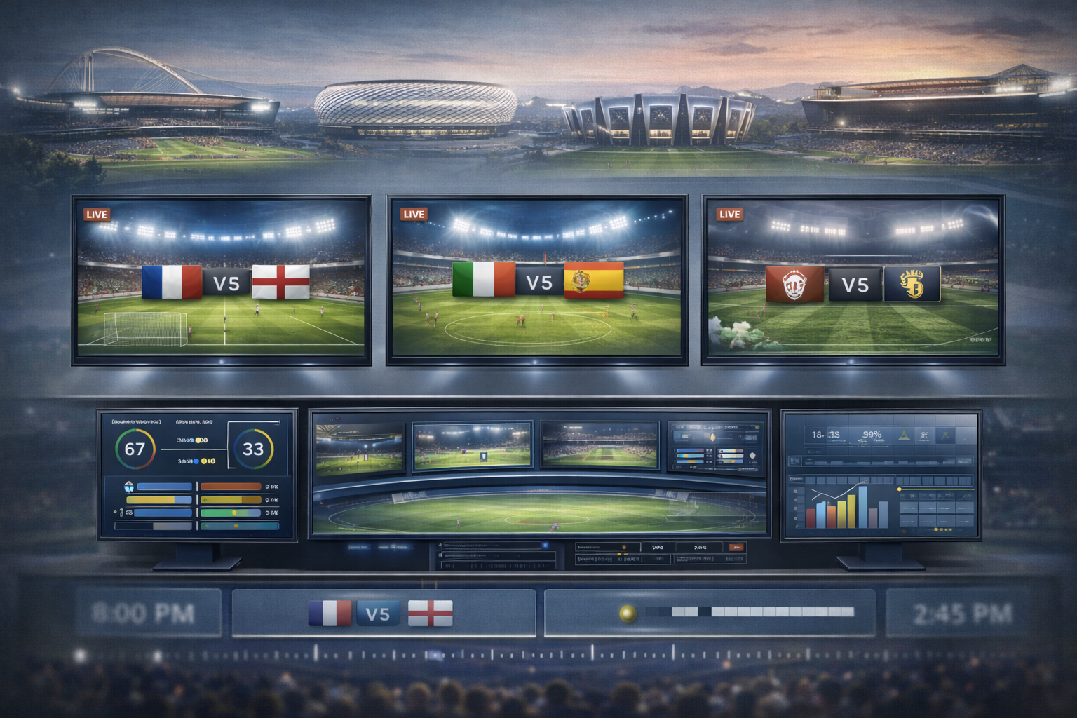 Professional illustration representing the most watched sports events in Europe