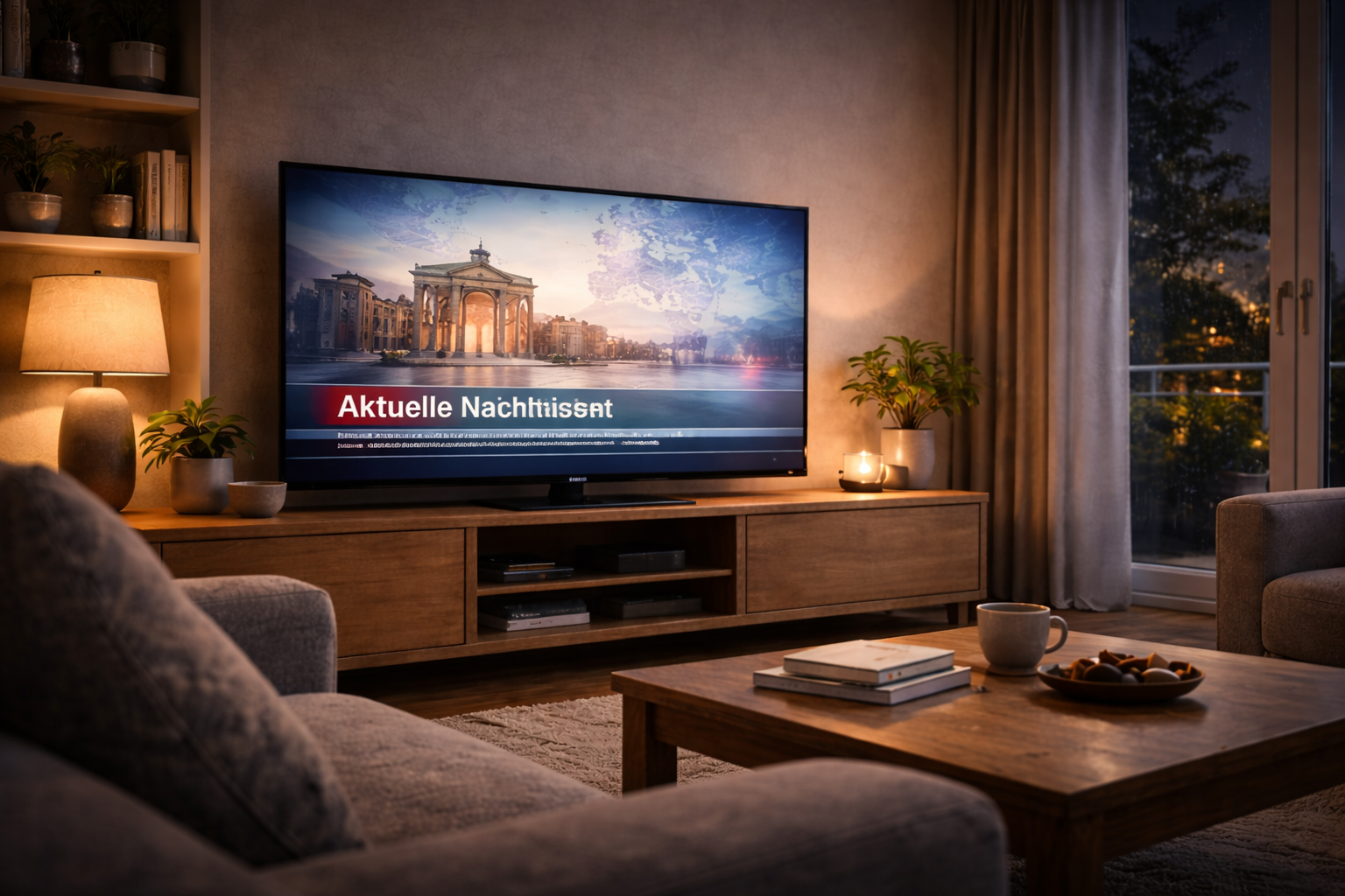 American living room showing German TV channels being watched at home in the USA.
