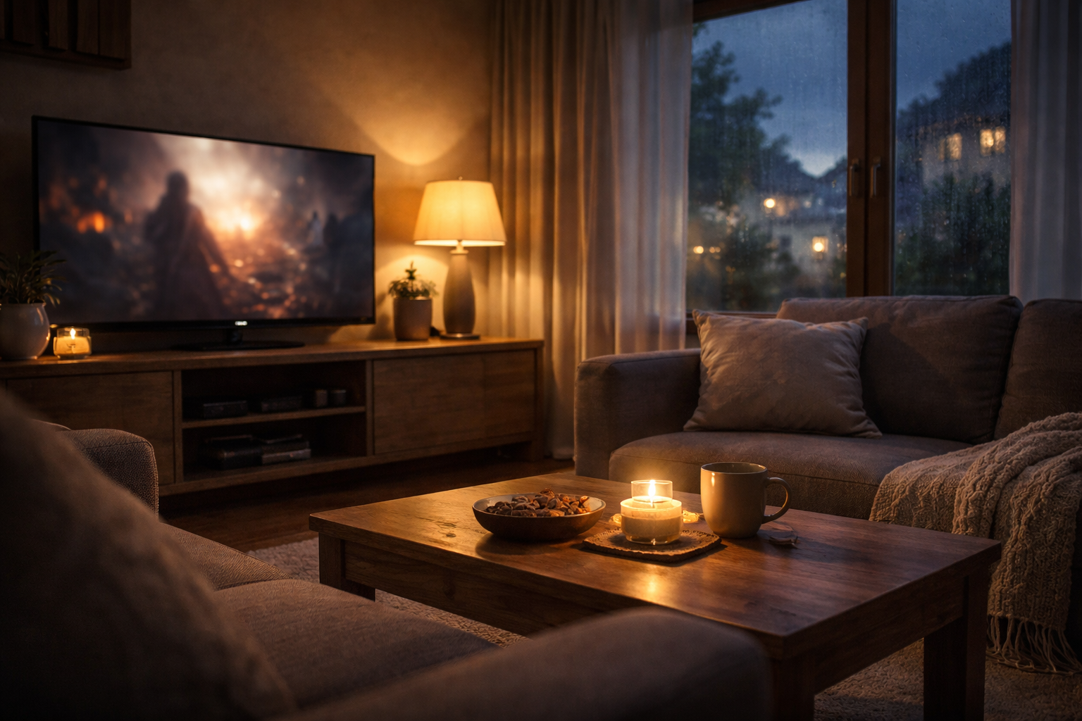 German living room showing television as part of daily home life in 2026.