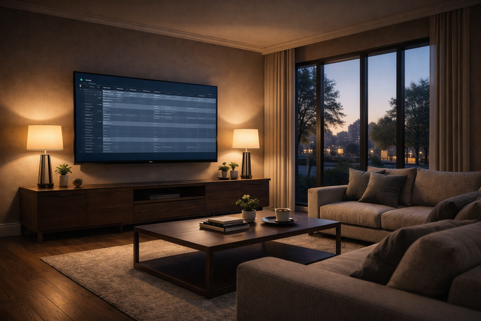 USA Network TV schedule fitting into daily viewing habits in a modern American living room.