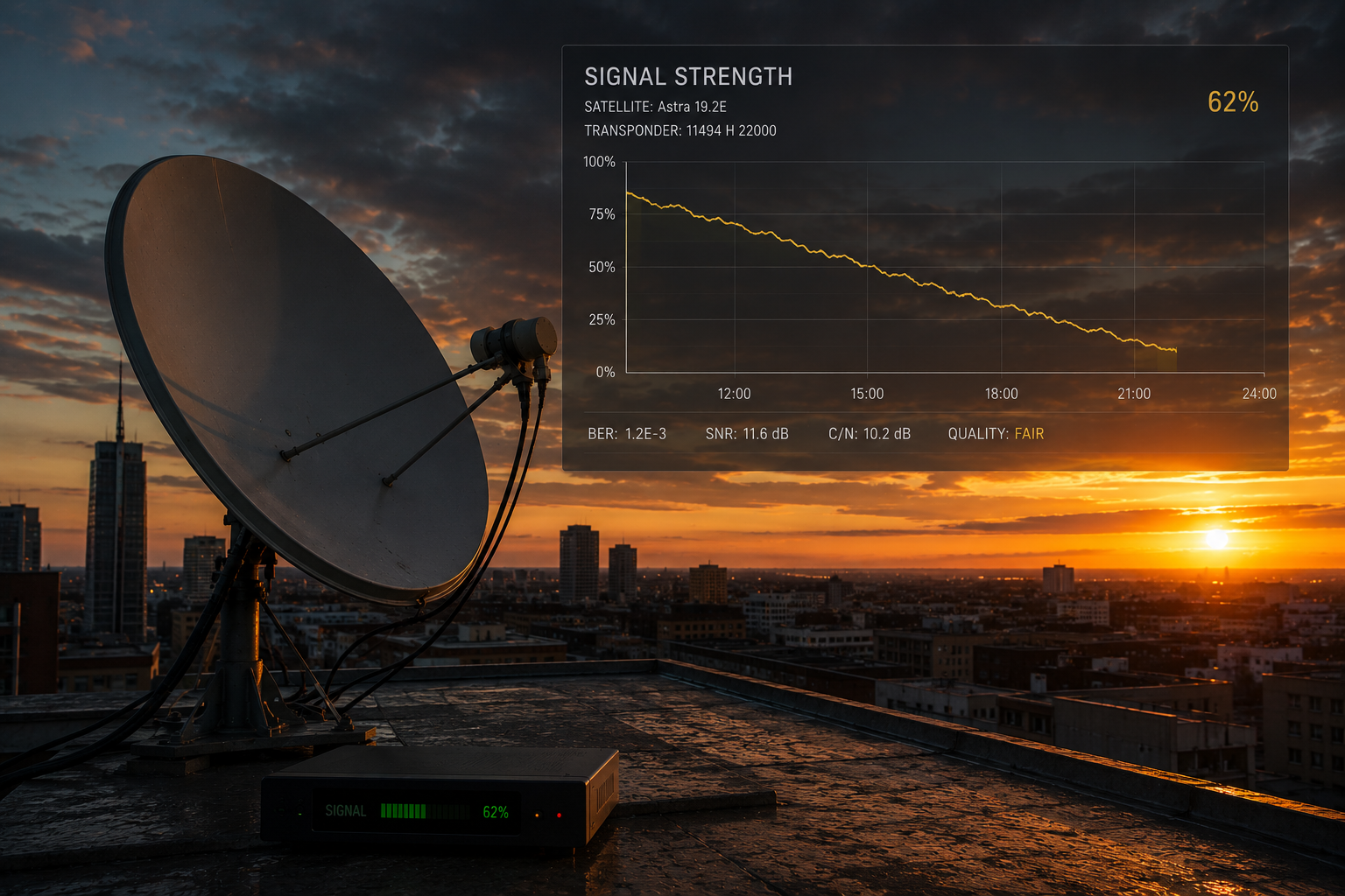 Eutelsat 16E signal quality changing at the same time every day.