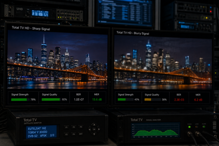 Comparison of sharp and blurry Total TV HD reception.