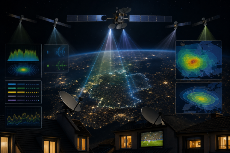 Astra 19.2E satellites broadcasting German television services across Germany.